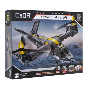 Klocki techniczne CaDA 1424 el. Helikopter Tiltrotor Aircraft dla dzieci 6+ Ruchome części